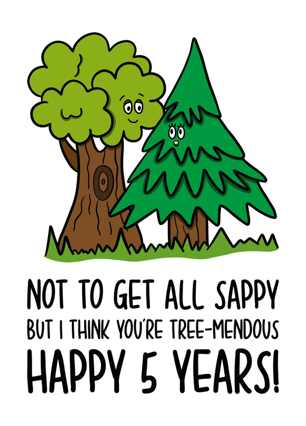 Wood 5 Year Anniversary Card