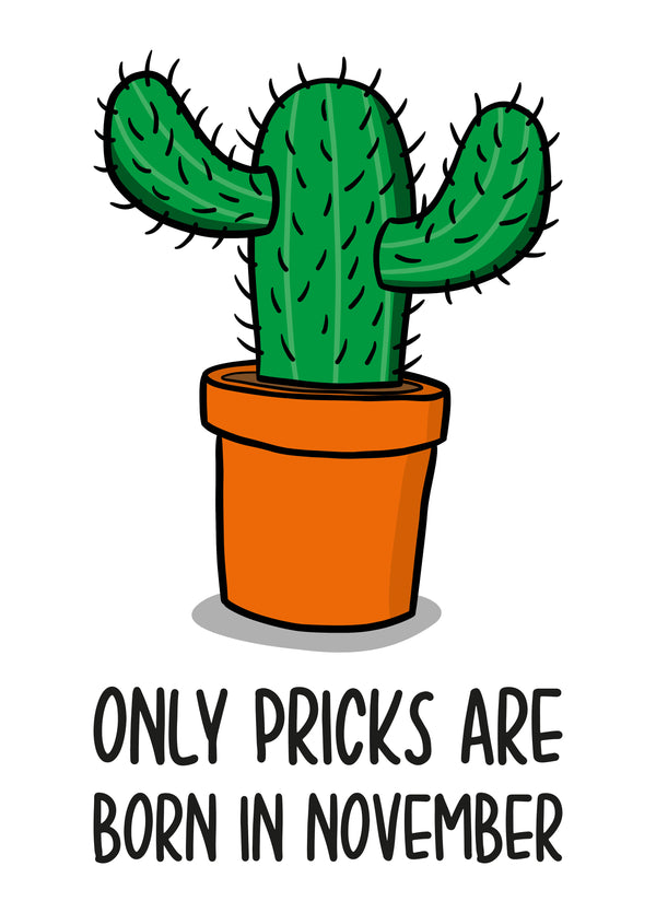 Prick November Birthday Card