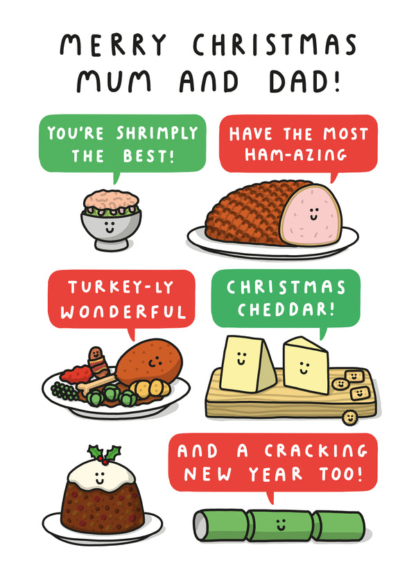 Merry Christmas Mum And Dad Card