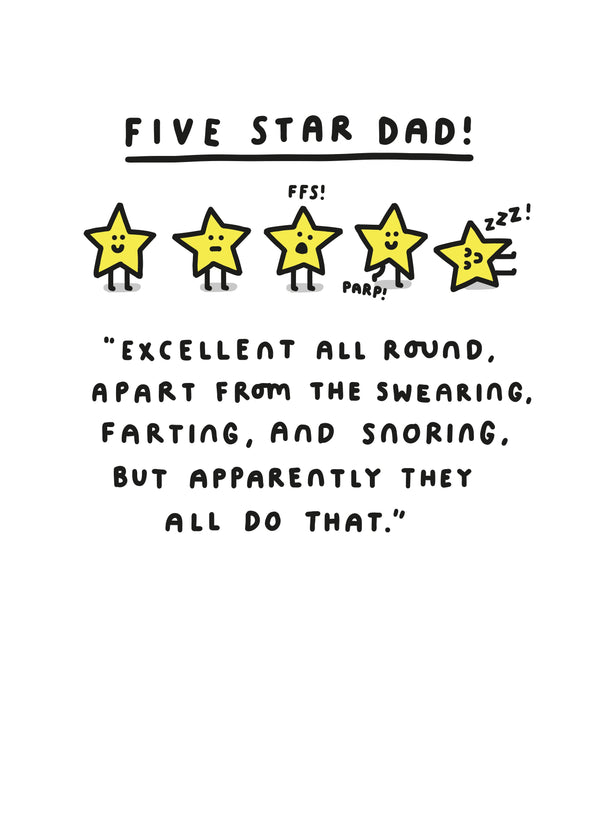 Five Star Dad! Apart From... Funny Dad Card