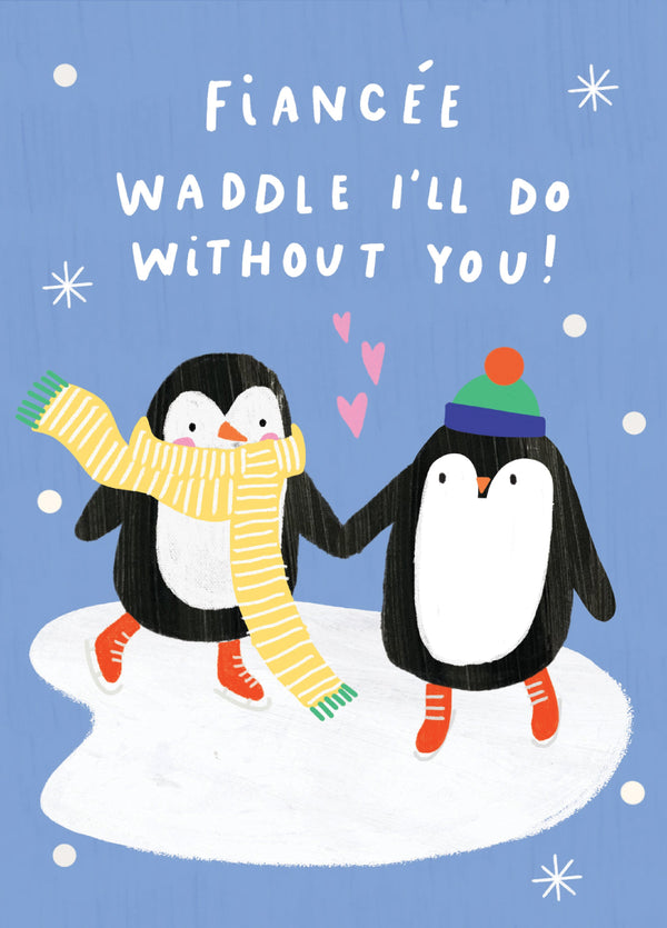 Fiancee Waddle I Do Christmas Card