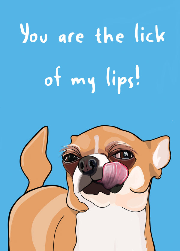 You Are The Lick Of My Lips – Cute & Funny Dog Lover Greeting Card